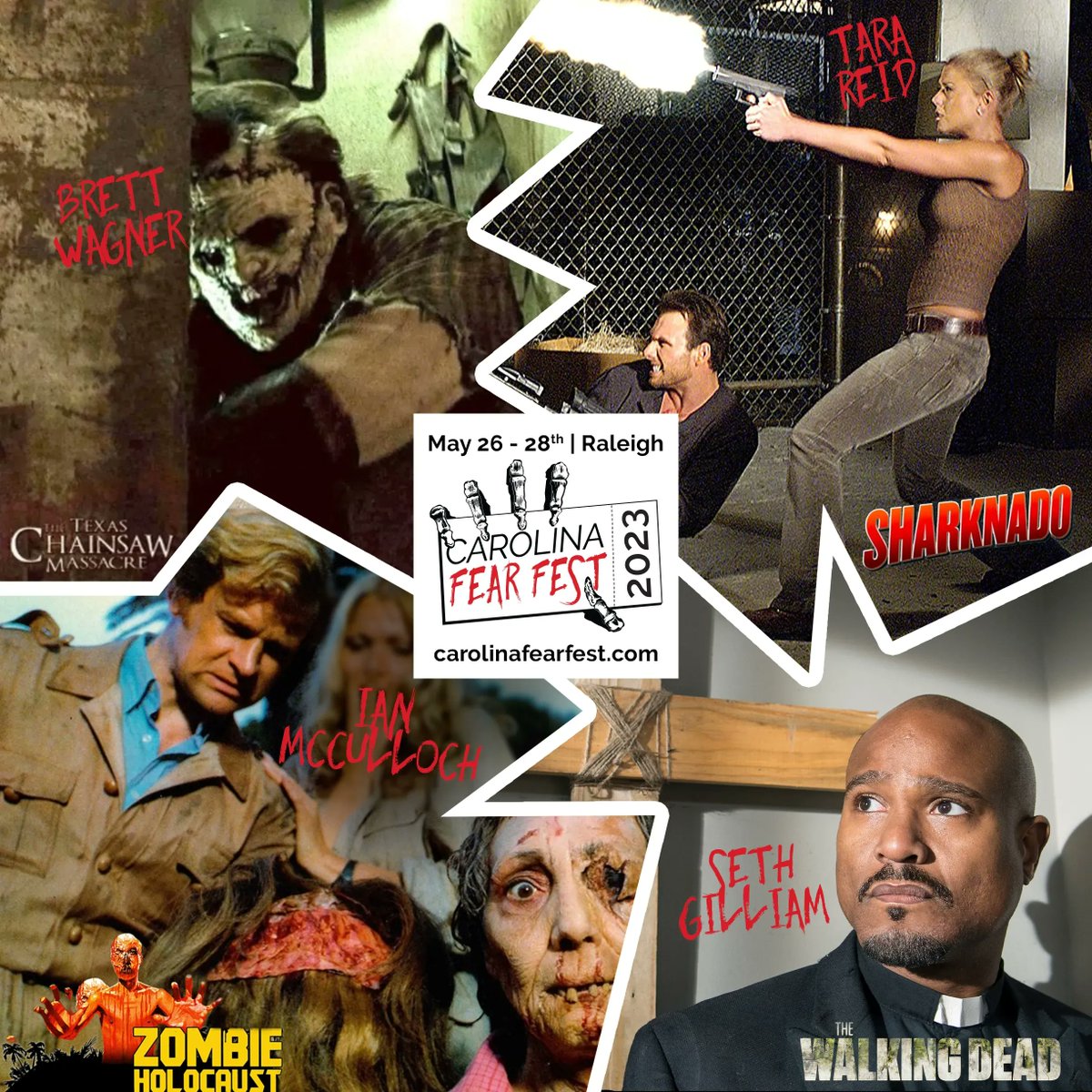 Carolina Fear Fest (@carolinafearfes) on Twitter photo 4 of our Celeb Guests this year: <a href="/BigSchwagBrett/">Brett Wagner</a> <a href="/TaraReed_/">Tara Reed</a> <a href="/sethgilliam/">Seth Gilliam</a>
#CarolinFearFest is a #horrorcon in #Raleigh, NC May 26 - 28. Get weekend passes, tickets, photo ops: buff.ly/3UtGi0y
#texaschainsaw #sharknado #zombie #classichorror #thewalkingdead #twd 4 of our Celeb Guests this year: <a href="/BigSchwagBrett/">Brett Wagner</a> <a href="/TaraReed_/">Tara Reed</a> <a href="/sethgilliam/">Seth Gilliam</a>
#CarolinFearFest is a #horrorcon in #Raleigh, NC May 26 - 28. Get weekend passes, tickets, photo ops: buff.ly/3UtGi0y
#texaschainsaw #sharknado #zombie #classichorror #thewalkingdead #twd