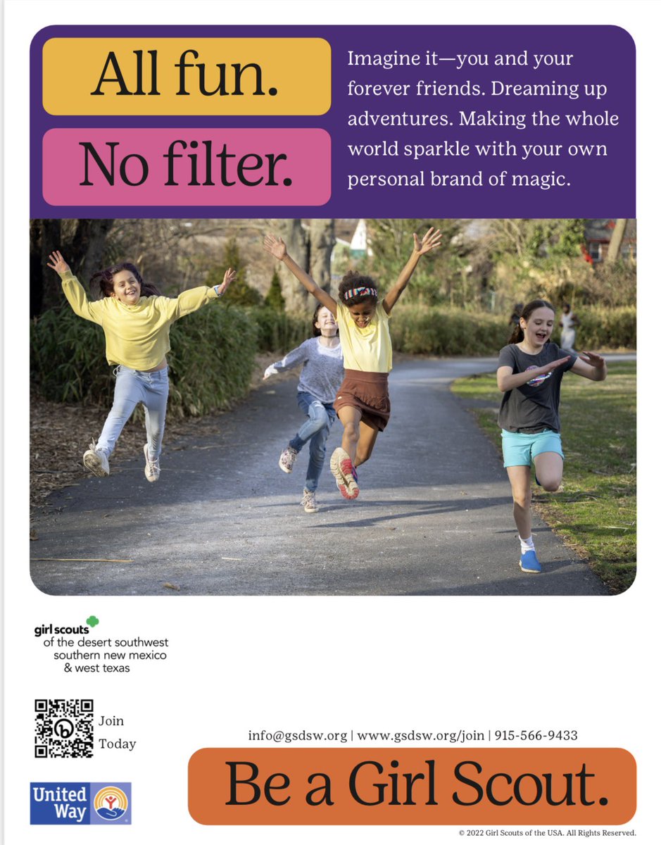 Now recruiting Girl Scouts! 
Scan the code to register today.