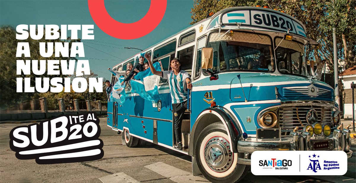 Turismo_SDE's tweet photo. #SUBite a una nueva ilusión.
Arranca una nueva semana y a poco del inicio del mundial los invitamos a subirse a este bondi que nos regalará muchas alegrías 💙🇦🇷
Empezamos a picar boletos en 3, 2, 1...
¡No digan que no les avisamos eh! 😉
#VamoLosPibes #VamosArgentina #Sub20 https://t.co/x2uG1QRpWL