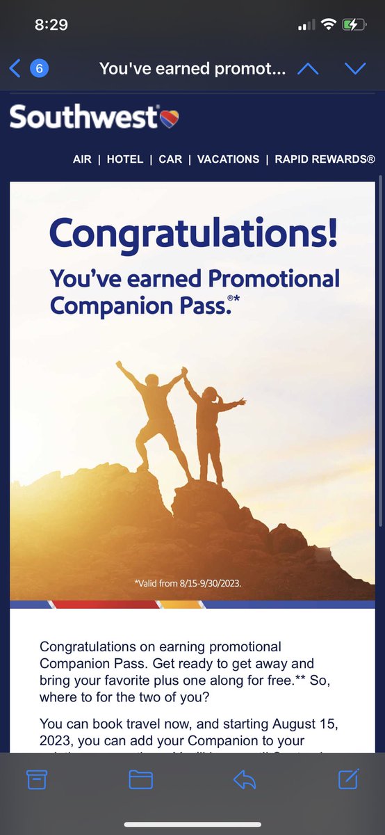 mspandamo's tweet photo. @SouthwestAir I received my email that I qualified for the companion pass promo, but I am not able to find where to put my companion pass person!! https://t.co/2FmVaLKBOJ