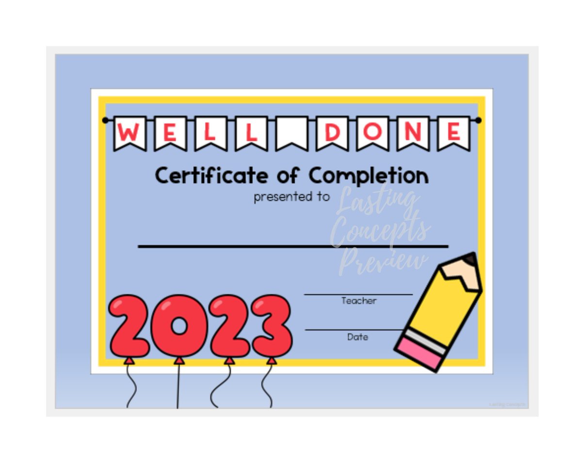 LastingConcepts's tweet photo. Added to our TPT Store!

#occupationaltherapist #speechtherapist #preschool

2023 End of Year Completion Certificates 
https://t.co/0UMX8LLfGY https://t.co/Ouzxmi2EXh