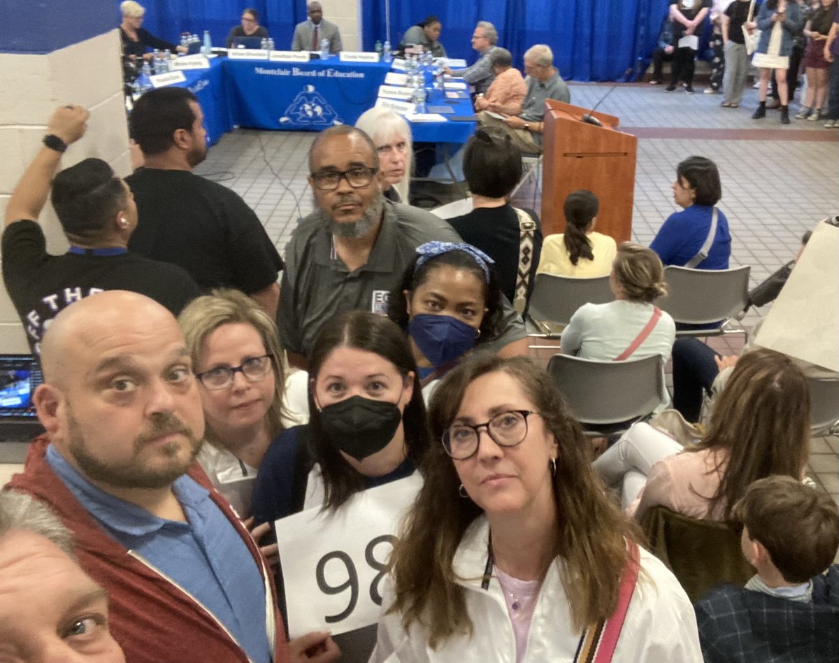 ChristineCandar's tweet photo. ECEA members came out to support our MEA colleagues and students tonight. 103 positions are slated to be eliminated and we need to find a better solution for our students.@ECEANJORG @NJEA https://t.co/vryGAjiIqI