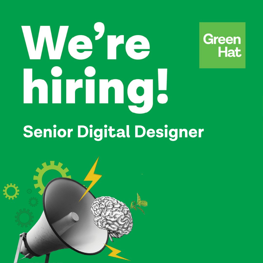 We're hiring! Green Hat is a leader in integrated #B2B marketing and we are looking for a Senior Digital Designer with a passion for UX/ UI design. 

Think you have what it takes? 
Learn more 👉 fal.cn/3ygO2

#WereHiring #DigitalDesigner #GraphicDesign #UX #UI