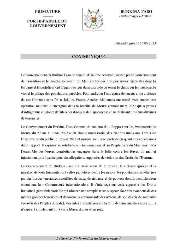 DelphineSankara's tweet photo. 🔴Burkina🇧🇫/Le gouvernement dénonce le rapport fallacieux de l' @ONU_fr sur Moura et soutien le peuple Malien🇲🇱.

L’Afrique a déjà compris le jeu et l’enjeu 
Merci @CapitaineIb226, seule l’union nous rend invincible.

La lutte continue... https://t.co/Cp531GVTup
