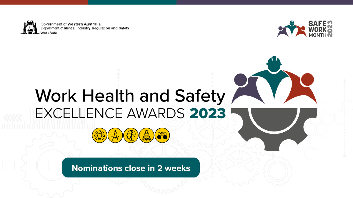 There are just two weeks left to submit your organisation’s nomination for this year’s Work Health and Safety Excellence Awards. 🏆⌚ Check out how you can nominate before 30 May. ow.ly/y7Pp50Onz9U #whse2023 #workhealthandsafety #whs