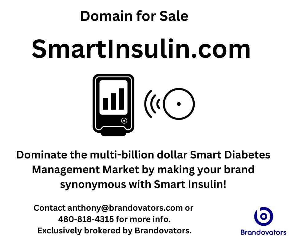 Dominate the multi-billion dollar Smart Diabetes Management Market by acquiring SmartInsulin.com!

#Insulin #InsulinPump #InsulinMonitor #Glucose #GlucoseMonitoring #GlucoseMonitor #DiabetesChat #MedicalDevice #DiabetesManagement #DomainsForSale