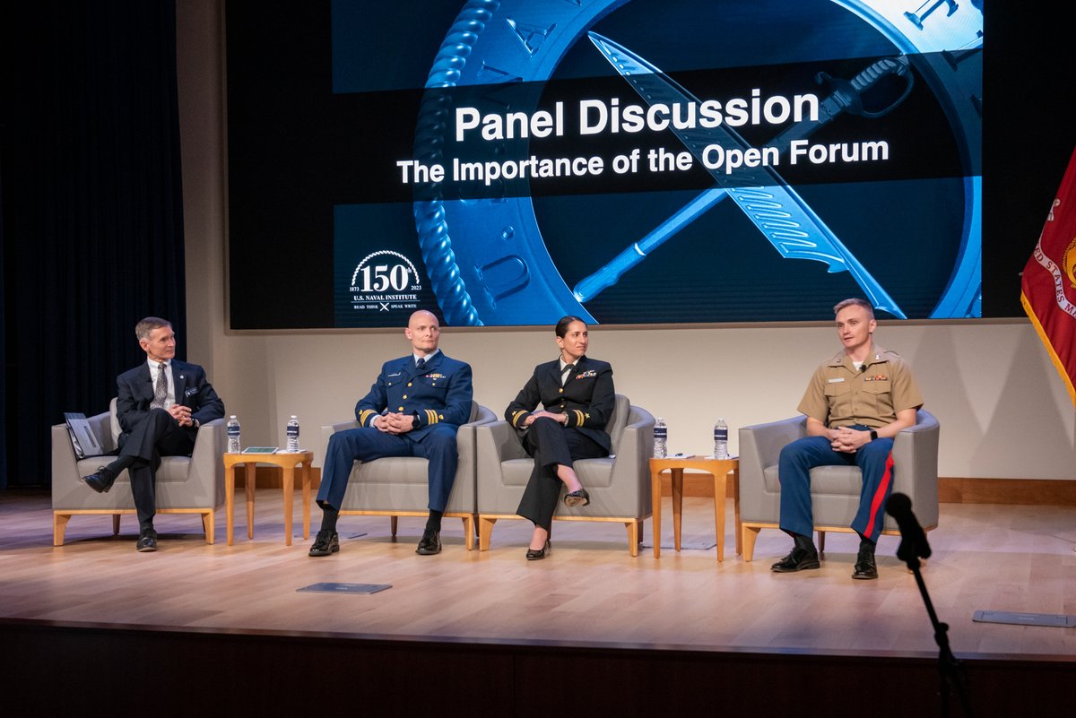 NavalInstitute's tweet photo. The Panel Discussion with @AndreaR_Howard, @LJwinnefeld, and CDR Craig Allen at the @NavalInstitute Annual meeting was fantastic. To watch the video, go to https://t.co/2VEEXdRwxR https://t.co/8T6dRw5uTR