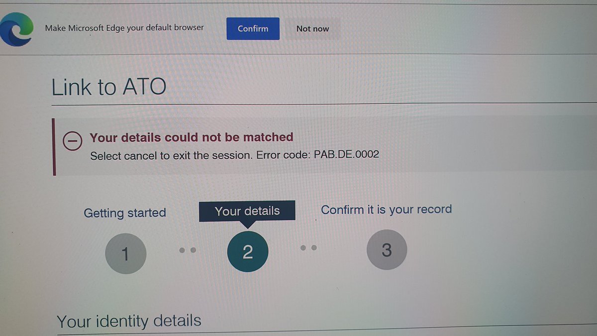 PaulOborn's tweet photo. @ato_gov_au Unlinked ATO, tried to link again... https://t.co/GNx1argrwU