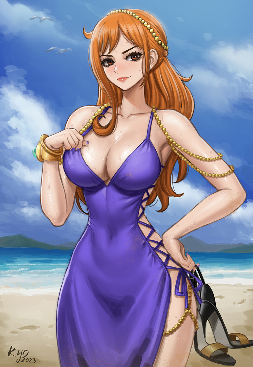 Nami at The Beach (My fanart) : r/OnePiece