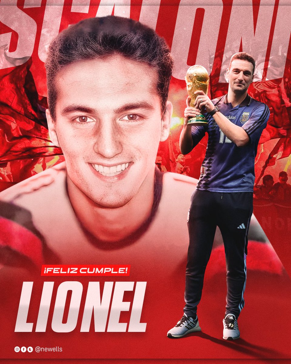 Newells's tweet photo. 🎂 Hoy festeja el DT campeón del mundo 🇦🇷

Un 16 de mayo de 1978 nacía @lioscaloni, entrenador de @Argentina y que se inició futbolísticamente con la camiseta de #Newells.

¡Feliz cumpleaños! 👏🏼🏆 https://t.co/kDLbb3xH8I