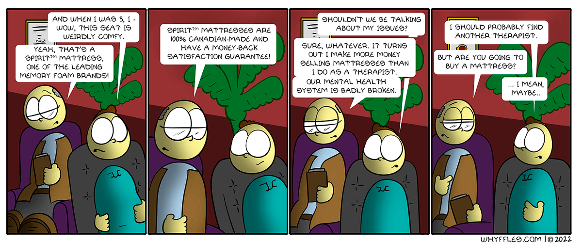 whyffles's tweet photo. Get 20 percent off now when you have a breakthrough!
"Therapy Promotion"
https://t.co/oJDcFTvV6x

#comics #webcomics #therapy #mattresses https://t.co/mBIAc6xx88