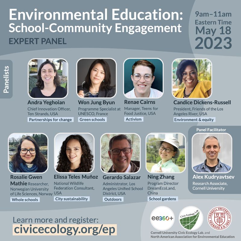 Looks like a great panel and an awesome topic!
Environmental Education: School-Community Engagement

Register here: lnkd.in/g2b7d4fS

#enviroed #edchat #sustainability