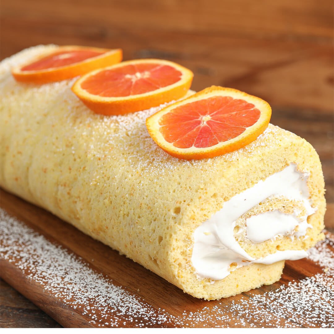 Orange Creamsicle Swiss Roll is the ultimate taste of spring. 
Full Recipe: thesaltycooker.com/decadent-orang…  #desserts #glutenfree