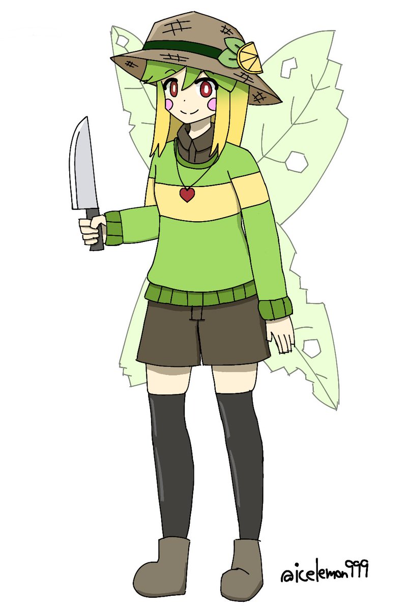 My lemon fairy OC Citra Lemonheart cosplaying as Chara because why not