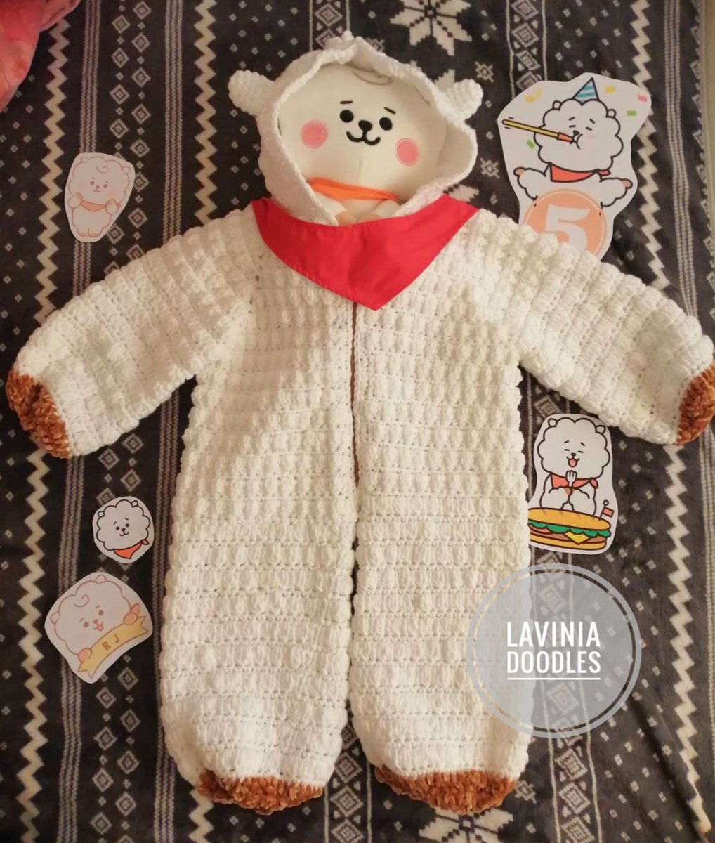 rj inspired crochet onesie 💜

also, i cant feel my arms 🥲 this took me so much time and effort UwU 🥹