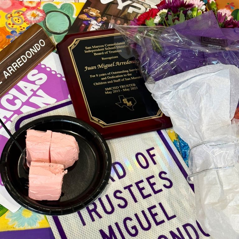 Having the opportunity to represent my hometown on the <a href="/SanMarcosCISD/">San Marcos CISD</a> school board has been one of the greatest honors of my life. 

Thank you to all the friends and family who showed up to my last board meeting. 

It’s the end of an era, y’all!