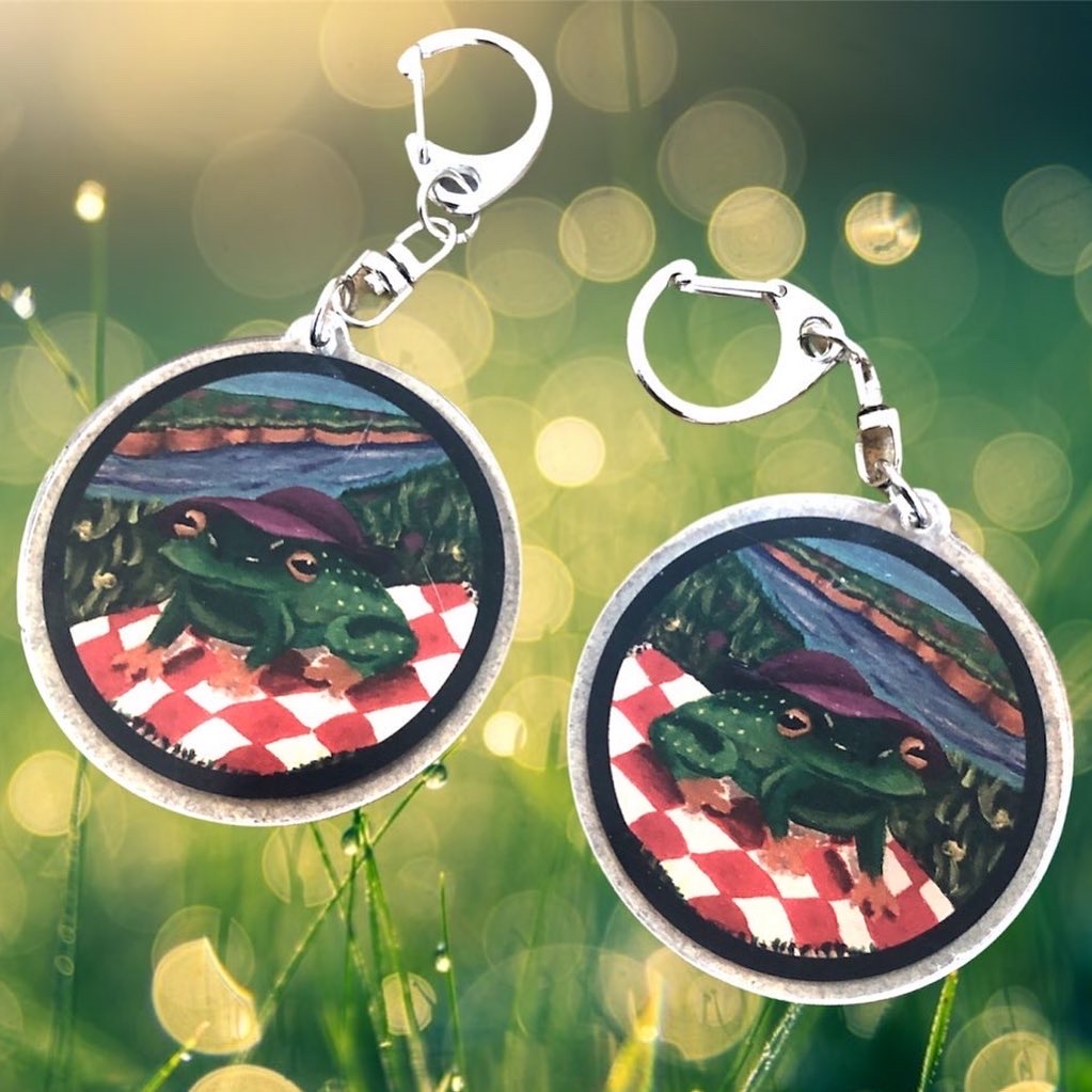 friendly reminder all orders for 20 or more get a free froggie keychain! this also counts if you grab my ebook on gumroad as well as some stickers from the shop!