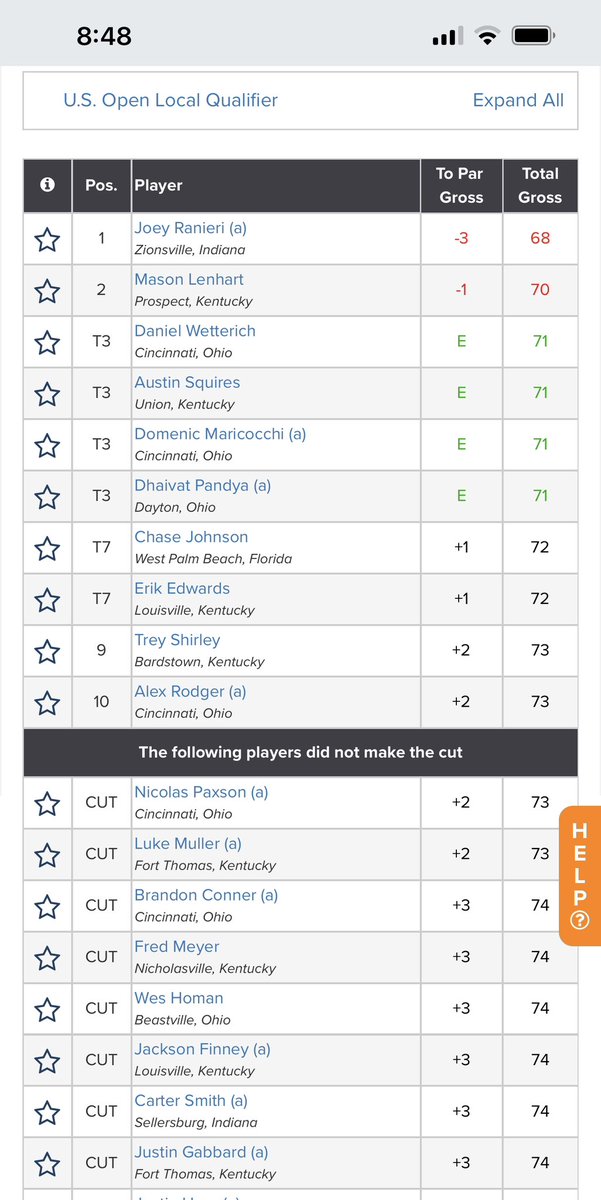 mfinneygolf's tweet photo. Proud of Mason Lenhart for advancing to US Open sectionals today at Coldstream. His 70 in tough early conditions placed second in the 156 man qualifier. 

Also, got to watch Jackson Finney play his first competitive round in awhile…74 placed him 13th and just out of a playoff for an alternate spot. 

Both will keep working because that’s what they do.