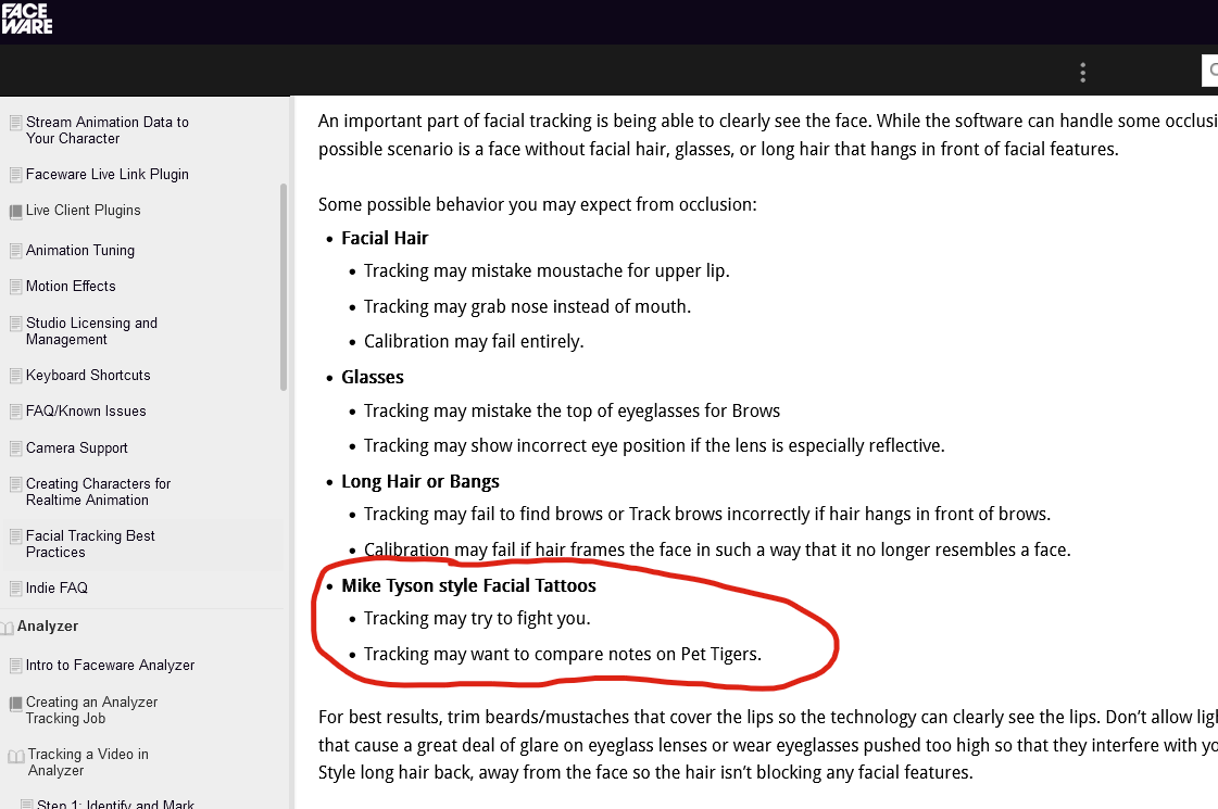 friendgener8or's tweet photo. Gonna try and work on some simple facial mocap using Faceware. Reading through their documentation and I see this 😁 https://t.co/H16T8XQUcR