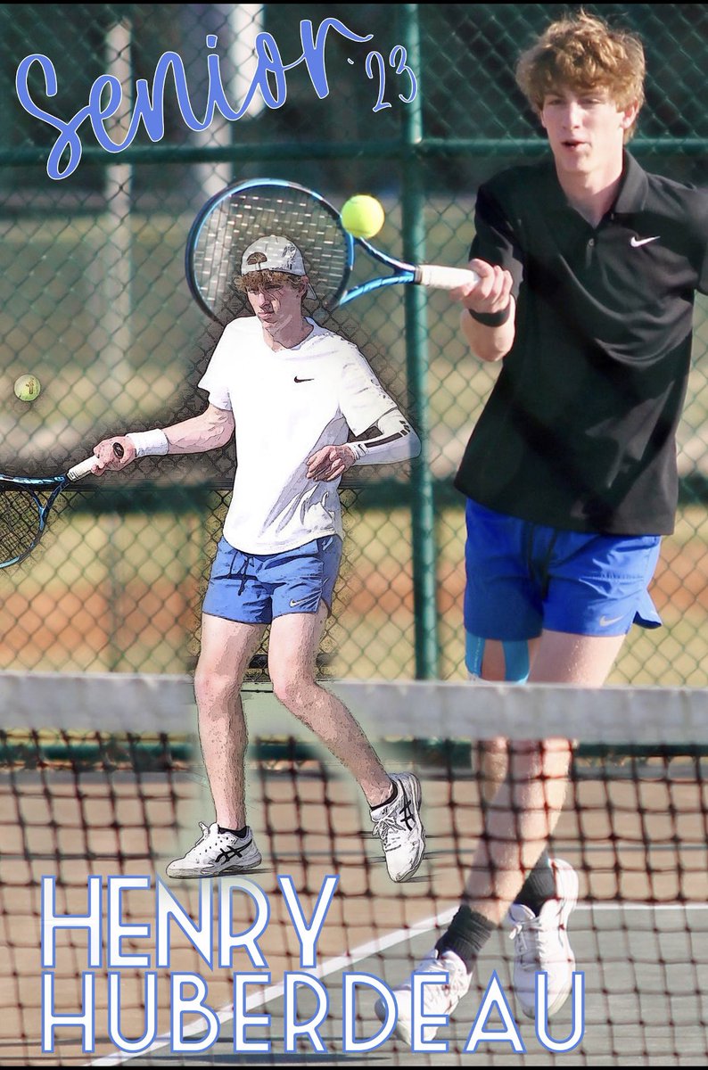 TennisGranger's tweet photo. Next up in our Tennis Senior Spotlight is 
Henry Huberdeau!  
Henry found a place in the lineup this year at #3 singles.  He had a 24-3 winning record his senior year.  Henry plans to attend Auburn University and major in Software Engineering. 
We L🎾VE you Henry!! https://t.co/uC6a5dUEdI