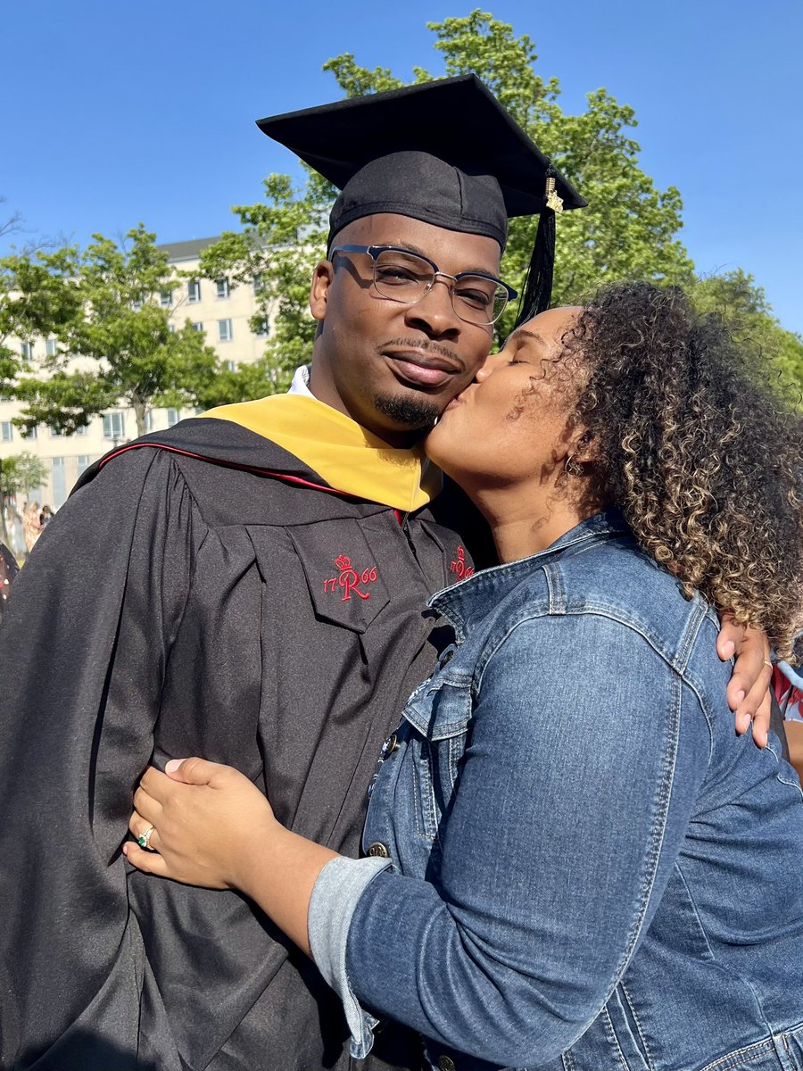 Today my husband graduated with his #MSW from #RutgersUniversity & I couldn’t be more proud. Tall, smart, patient, ambitious & committed to #socialjustice. Definitely my favorite person☺️❤️. #graduation2023 #educatedblackman #SocialWorkTwitter