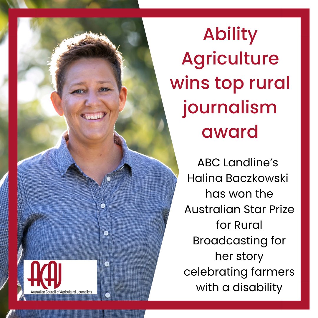 ACAJ (@ausagjournos) on Twitter photo Congratulations to <a href="/abclandline/">ABC Landline</a>βs <a href="/halinabacz/">Halina Baczkowski π³οΈβπ</a>, who won the Star Prize for Rural Broadcasting sponsored by @rabobankaustralia. <a href="/charliepeeled/">Charlie Peel</a> and <a href="/Chambersgc/">Geoff Chambers</a> won the Star Prize for Rural Writing & <a href="/jacquibateman/">Jacqui Bateman</a> won the Photography Star Prize. shorturl.at/bruJ0 Congratulations to <a href="/abclandline/">ABC Landline</a>βs <a href="/halinabacz/">Halina Baczkowski π³οΈβπ</a>, who won the Star Prize for Rural Broadcasting sponsored by @rabobankaustralia. <a href="/charliepeeled/">Charlie Peel</a> and <a href="/Chambersgc/">Geoff Chambers</a> won the Star Prize for Rural Writing & <a href="/jacquibateman/">Jacqui Bateman</a> won the Photography Star Prize. shorturl.at/bruJ0