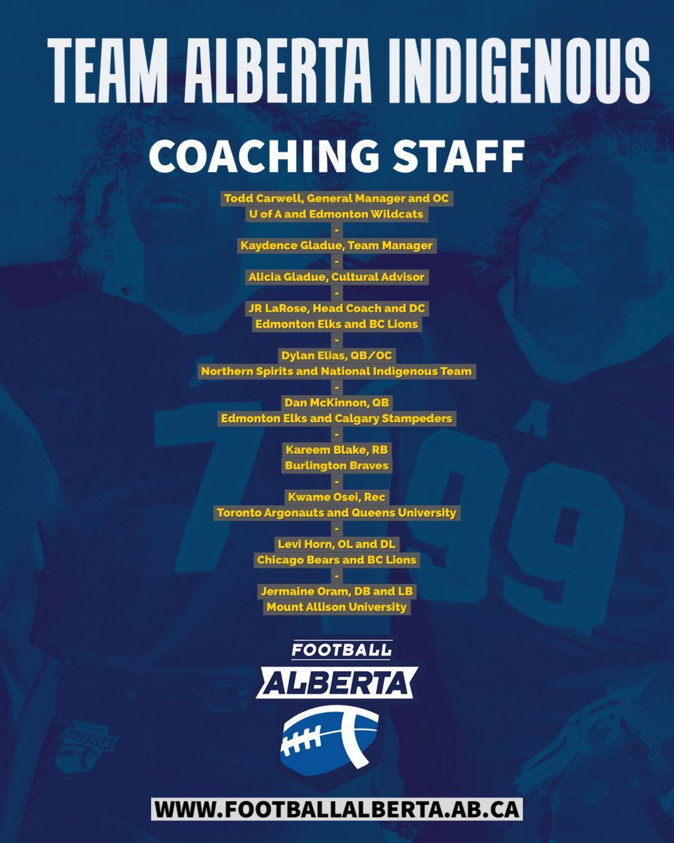 FootballAlberta's tweet photo. Congratulations to all the athletes who have made it to Team Alberta Indigenous. Thank you to all our coaches for the evaluation and selection process.
🏈🏈
#football #footballalberta #teamalbertaindigenous #finalteam #footballcanadacup2023 https://t.co/ZMUbx0JcIZ