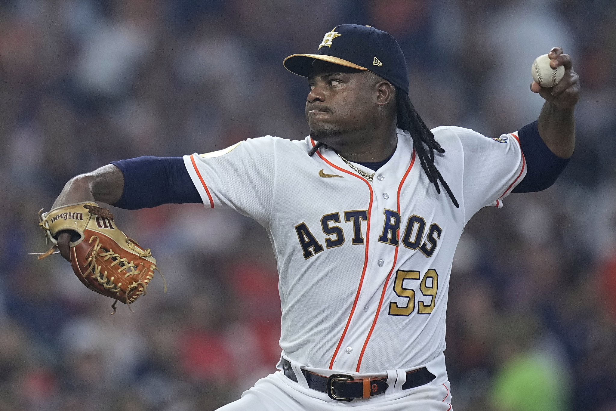 Adam Winkler on X: The starting pitcher chooses the jersey. #Astros ace  Framber Valdez always chooses the blue alternate. Always! But… Twice this  season, he hasn't had a choice: Opening Day (gold) +