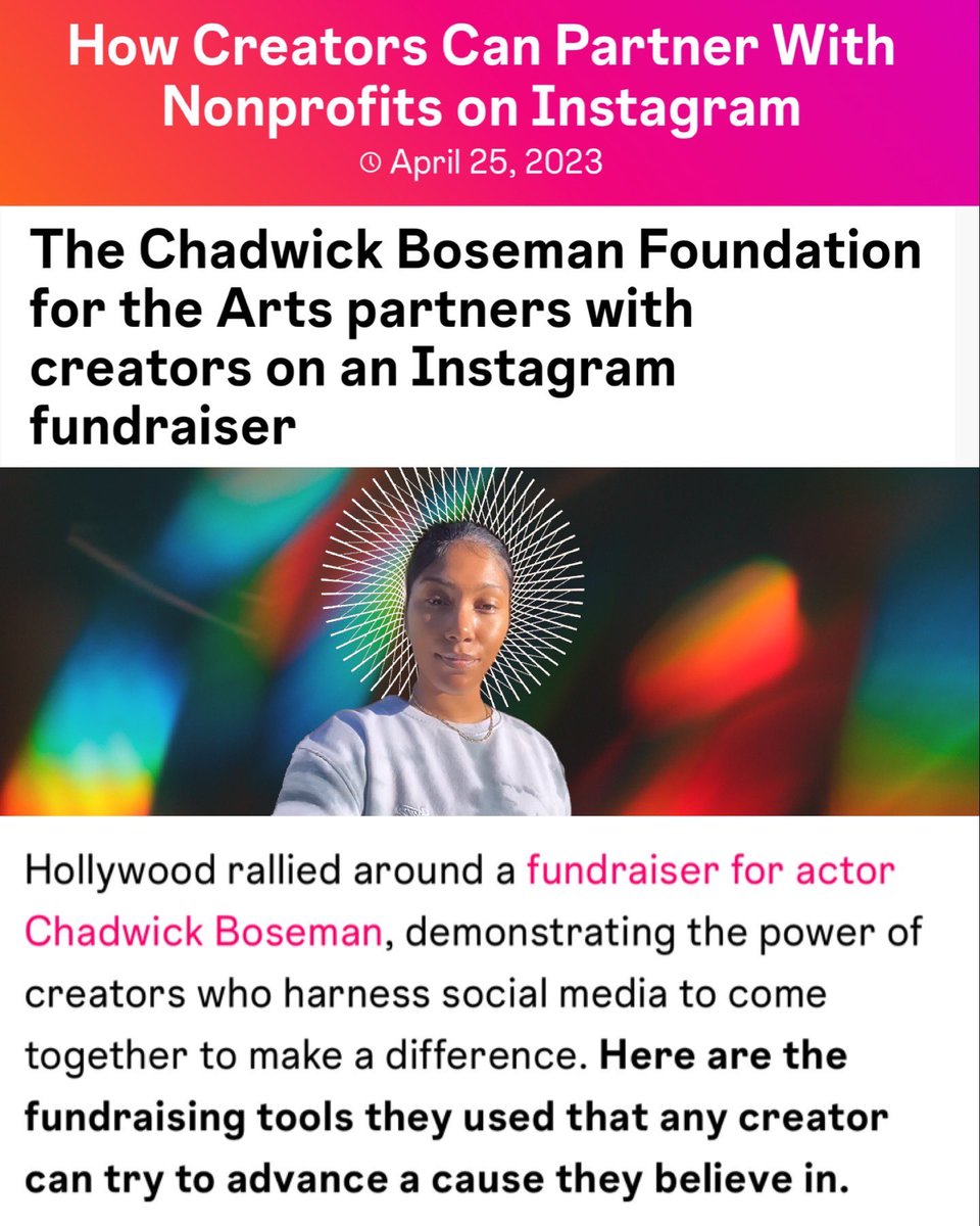 Our founder, @qfromctu, helped setup The Chadwick Boseman Foundation for the Arts’ first fundraiser and raised $64K in donations across #Facebook and #Instagram. To learn how creators can start their own #InstagramGroupFundraiser’s, head to https://t.co/idIR5sOEMJ. #TheCBFA https://t.co/raNEHUFwKr