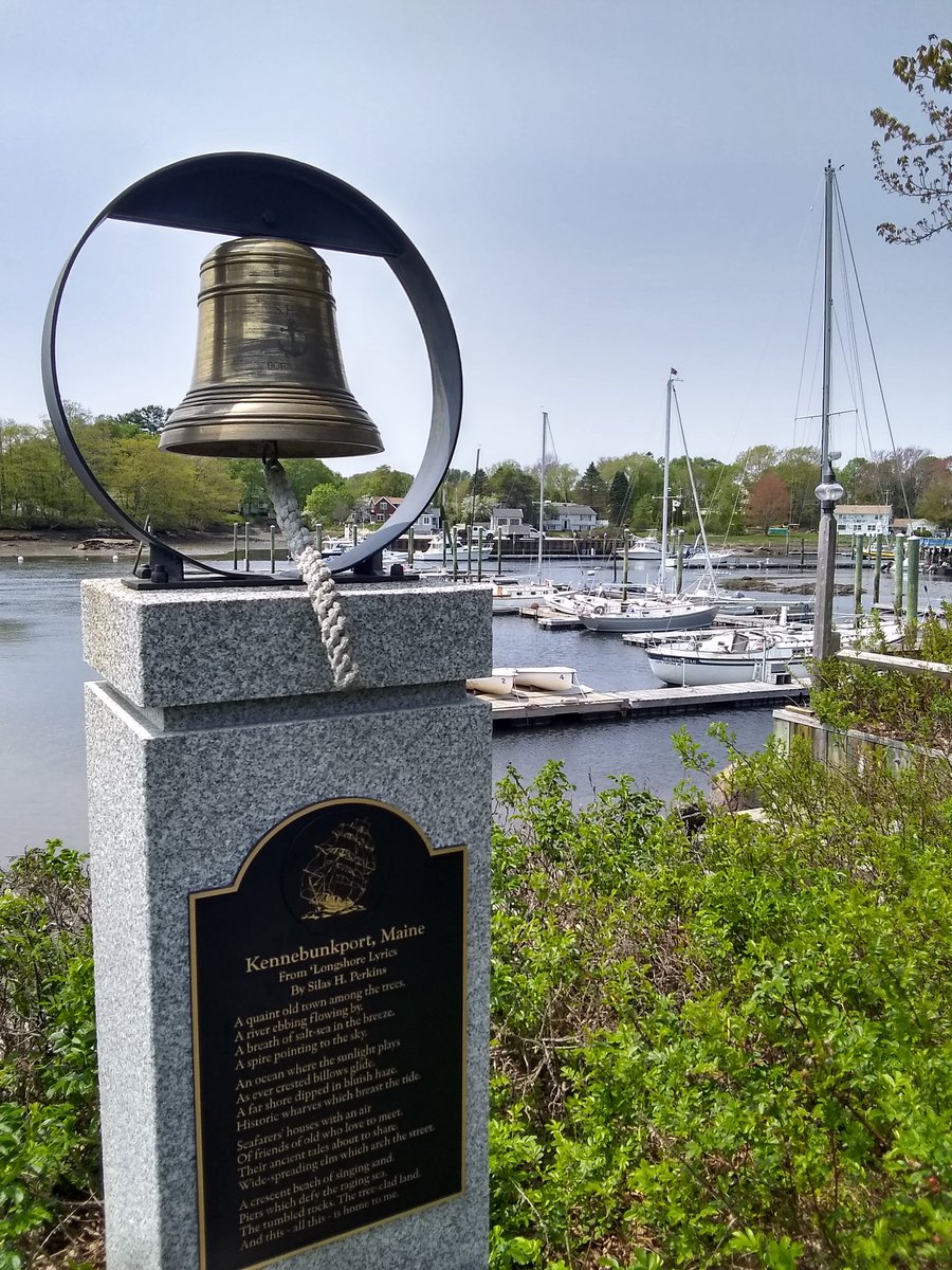 rsmcneill's tweet photo. Quest for Maine Day 14 Kennebunkport's Perkins Park with bell &amp; poem by Silas Perkins; and Parson's Beach sea glass, rocky beach, and inn https://t.co/OabB0Z67oc