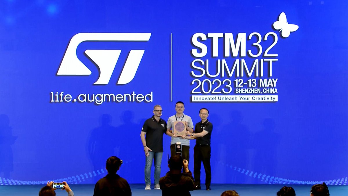 seeedstudio's tweet image. We are thrilled to announce that we got the Partner Award from @ST_World at #STM32Summit! The Summit is a premier annual event to showcase leading-edge products and solutions. We&apos;ll keep working with @ST_World to create more #AI devices for our community. bit.ly/3nV83Du