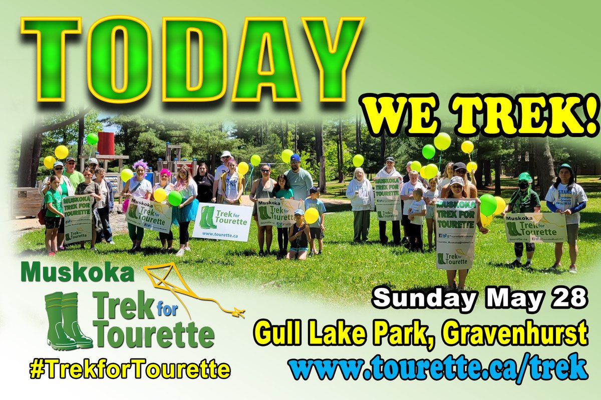 The Muskoka Trek for Tourette is TODAY!  Join us in Gravenhurst at Gull Lake Park.  Register your team and support Tourette Canada. tourette.ca/trek
#trekfortourette #muskoka #touretteawareness #tourette #trek