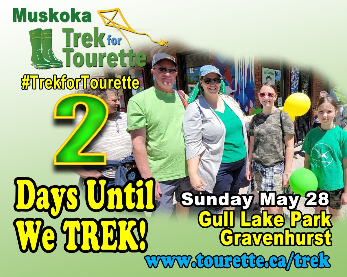 The Muskoka Trek for Tourette is just TWO DAYS away!  Join us in Gravenhurst this Sunday.  Register your team and collect pledges to support Tourette Canada. tourette.ca/trek
#trekfortourette #muskoka #touretteawareness #tourette #trek