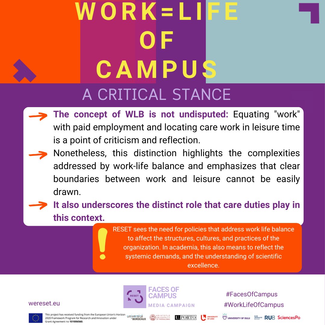 Reset_EUproject's tweet photo. RESET aims to draw attention to the workload inherent to the academic workplace. In particular, we highlight the need to be aware of the risks to well-being that affect both the physical and mental health of employees.⬇️⬇️ #wereset #worklifeofcampus https://t.co/cSSiOiabsH