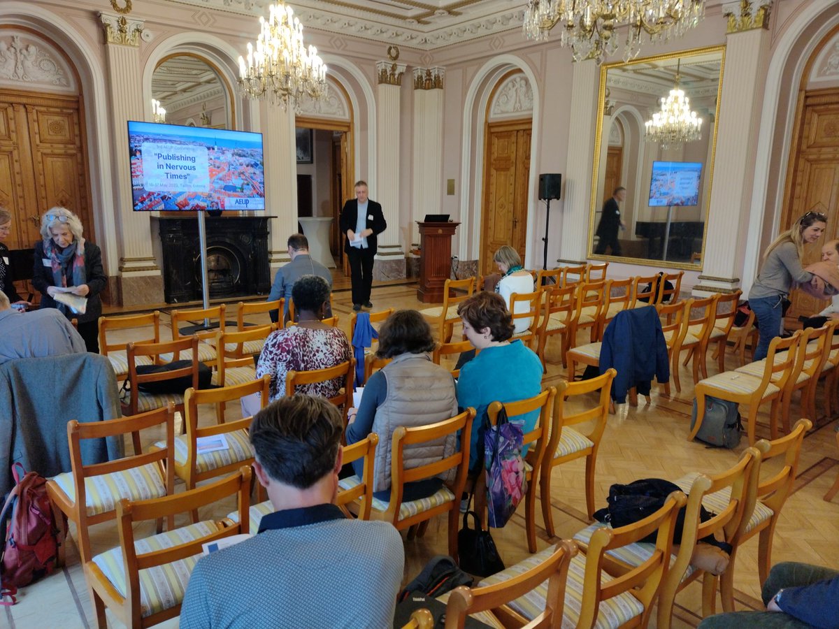 JustdeLeeuwe's tweet photo. 3rd AEUP in Tallinn started in the wonderful building of the Academy of Sciences #AEUP23 Publishing in nervous times @TUDelftOpen https://t.co/OxScDPTaT3