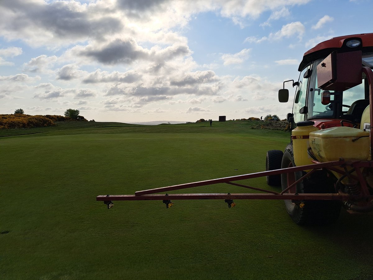 Good morning
Lovely start to the day, 
verti cut on greens, then cut and application of fert and wetting agent. Course setup and holes changed.👍