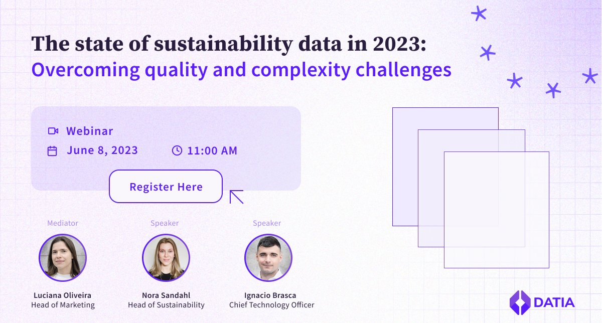 Do you consider yourself a sustainability data geek? Or you are wrapping your head around this chaotic landscape? Join us for a chat about sustainability data challenges and inspiring advancements in data quality and automation solutions coming our way. eu1.hubs.ly/H03NgYZ0