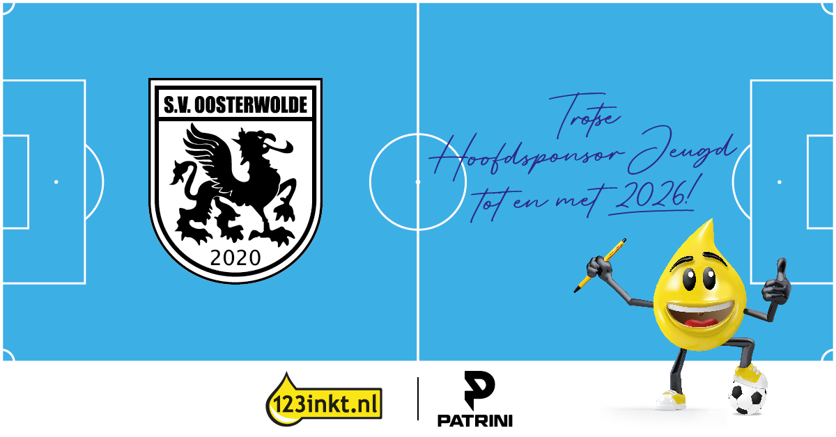 📝123inkt.nl ook de komende drie seizoenen Hoofdsponsor Jeugd van <a href="/SVOosterwolde/">SV Oosterwolde</a> @NielsMoelard; ''Al sinds 2017 zijn we trots op onze sponsor 123inkt.nl. Elke zaterdag is het weer een genot om alle teams in onze eigen unieke wedstrijdtenue te zien spelen