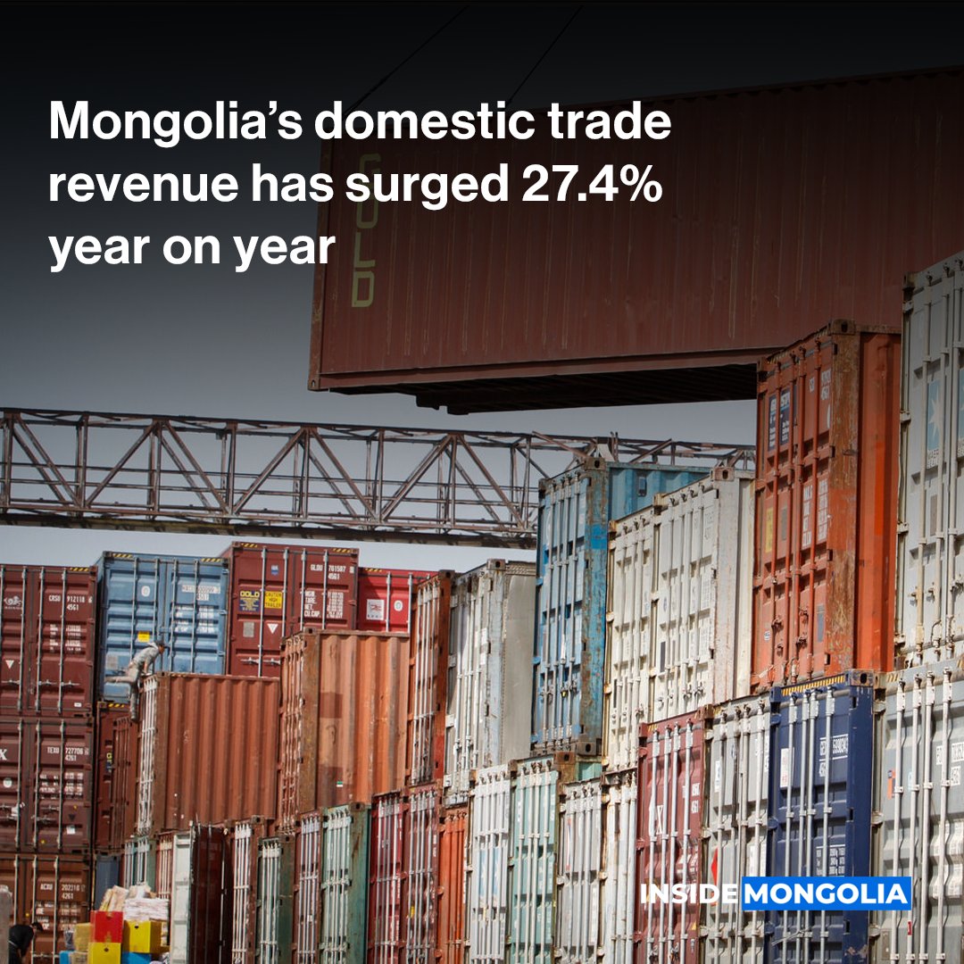Inside_Mongolia's tweet photo. #IMQuickStory: Mongolia’s domestic trade revenue has surged 27.4% year on year to $2.65 billion, driven by strong growth in food, retail and fuel sectors and reflecting the recovery of consumer demand and economic activity. https://t.co/5ryFC8kDzW