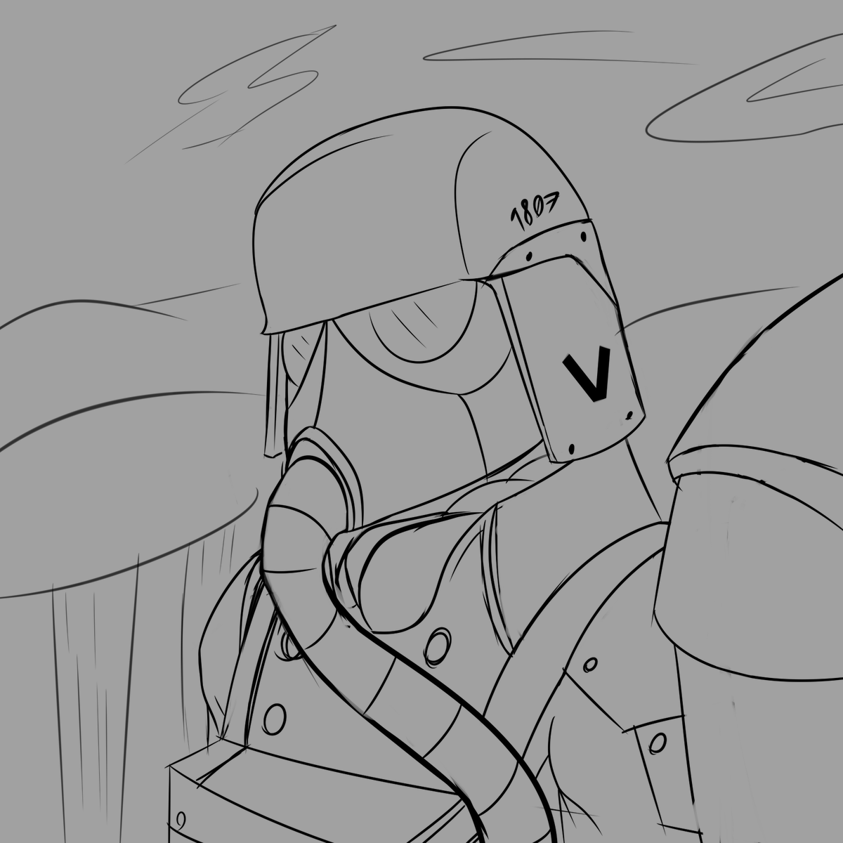 ZeCaptin's tweet photo. No sleep, no problem I'll just draw my little death korps of Krieg trooper, I might touch it up after some sleep. #warhammer40000 #WarhammerArt https://t.co/dkyhnOBs25
