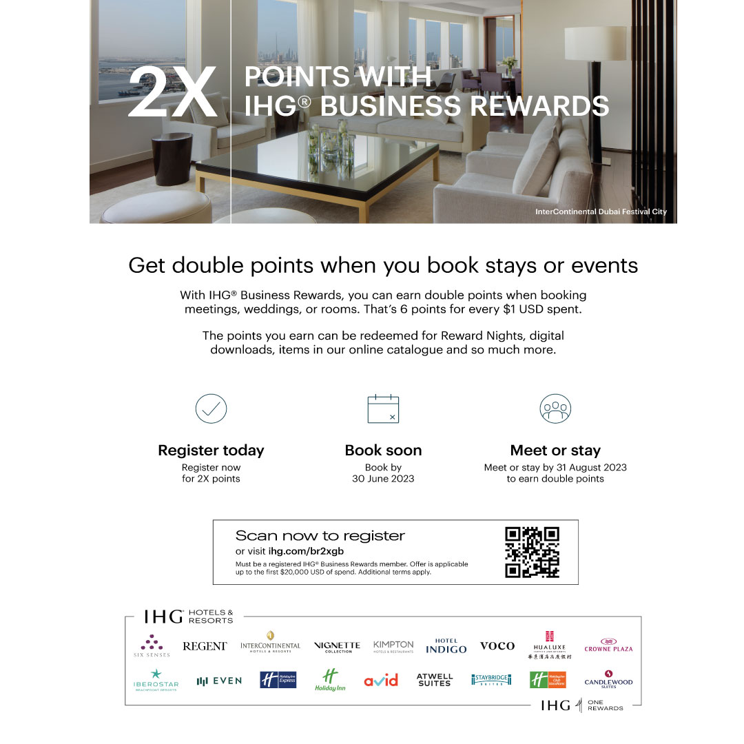 FairviewHotelKY's tweet image. Book stays or events for others by June 30, 2023, to earn double points.
Register today to earn 2X points.
Terms apply.
#IHGBusinessRewards
#fairviewkenya
#2XPoints
#TrueHospitality