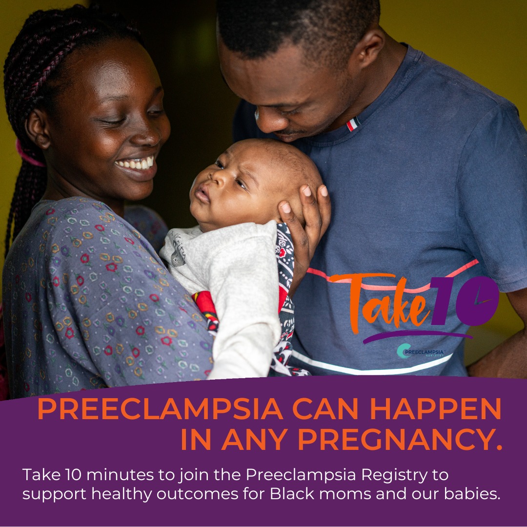 ABCardio1's tweet photo. We can’t change the past, but we can change the future – esp for Black women who are or may be affected by preeclampsia. “Take 10” minutes to join the Preeclampsia Registry.
Learn more at https://t.co/zOk0AQbZDN #BlackMomsActivate #MoveResearchForward #PreeclampsiaAwarenessMonth https://t.co/iwNQA8Zzx0