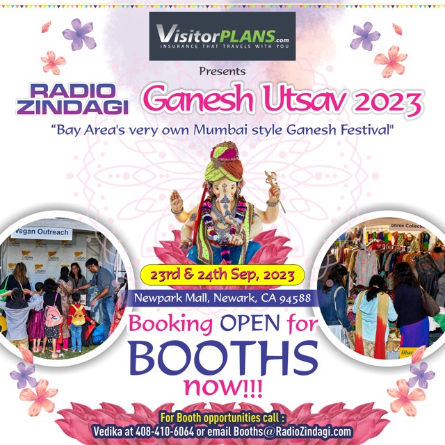 The days of 23rd and 24th Sep, 2023 are going to be two of the most eventful days of your life if you are attending Radio Zindagi's Grand #GaneshUtsav presented by VisitorPlans. If you have a business and wish to promote it at the event, we have booking options open for booths.