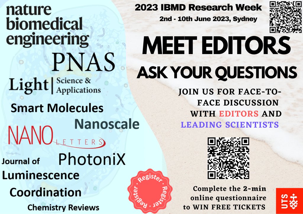 Discover the secrets to publish in top journals! Register at #IBMDResearchWeek to meet editors from top-tier journals & get all your questions answered. Choose from 3 panel sessions on 3rd, 6th or 9th June. Complete a 2-minute online questionnaire to win free tickets!