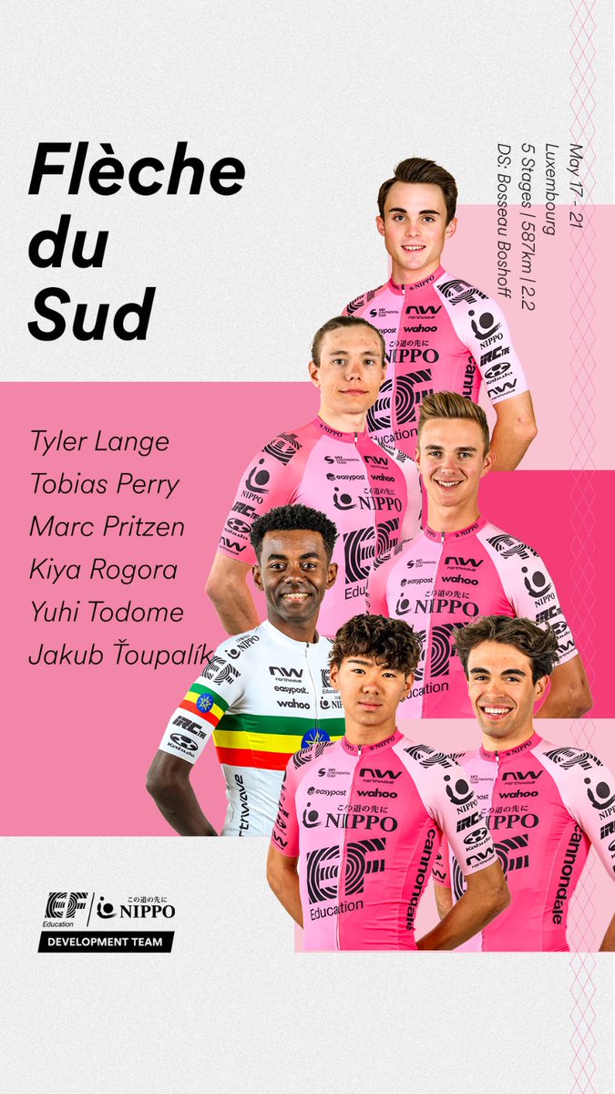 From tomorrow we take to the roads of Luxembourg for Flèche du Sud with a prologue and four stages – no rain scheduled it should be a chance to test our legs in a young, keen field #flechedusud #efeducationfirst #nippo #ridecannondale #northwave #ogkkabuto #irctire #protouchstaff