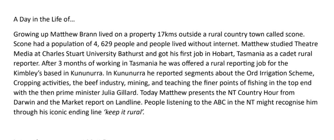 MattBrannRURAL's tweet photo. Have agreed to be interviewed for a school project… the intro has made me smile🎙️❤️
#KeepItRural https://t.co/9WQ3NM28Le