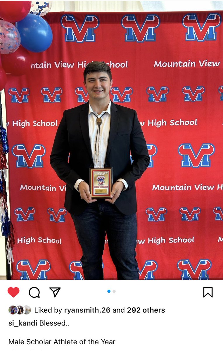 Congrats Toro Senior and <a href="/ASUFootball/">Sun Devil Football</a> signee  <a href="/SKandiyeli/">Sirri Kandiyeli</a> on being named <a href="/MVTOROS_AD/">MV Toros Athletics</a> Male Scholar Athlete of the Year. Great job—much deserved 🤘🏈📚🎓