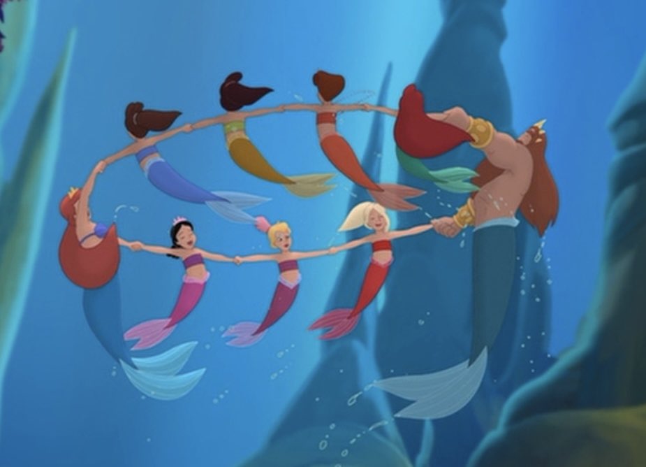 Every girl I know love the movie the little mermaid et reminds you of when you were in the Sea et even shows you in the beginning there’s a Mama &amp; Papa and the 7 SeaStars your Abba talked about… but Disney killed the Mama off because they hate the wombman. 70/30 Go Figure