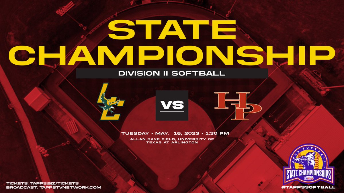 TAPPSSoftball's tweet image. #TAPPSsoftball DII Championship: Legacy Christian vs. Hyde Park
Tuesday, May 16, 1:30 PM🥎🏅
📍 Allan Saxe Field
🎟  tapps.biz/tickets/
📺 tappstvnetwork.com/TAPPSTV/
🎙tapps.biz/radio/ (free!)
👉 bit.ly/3pyRv4B
