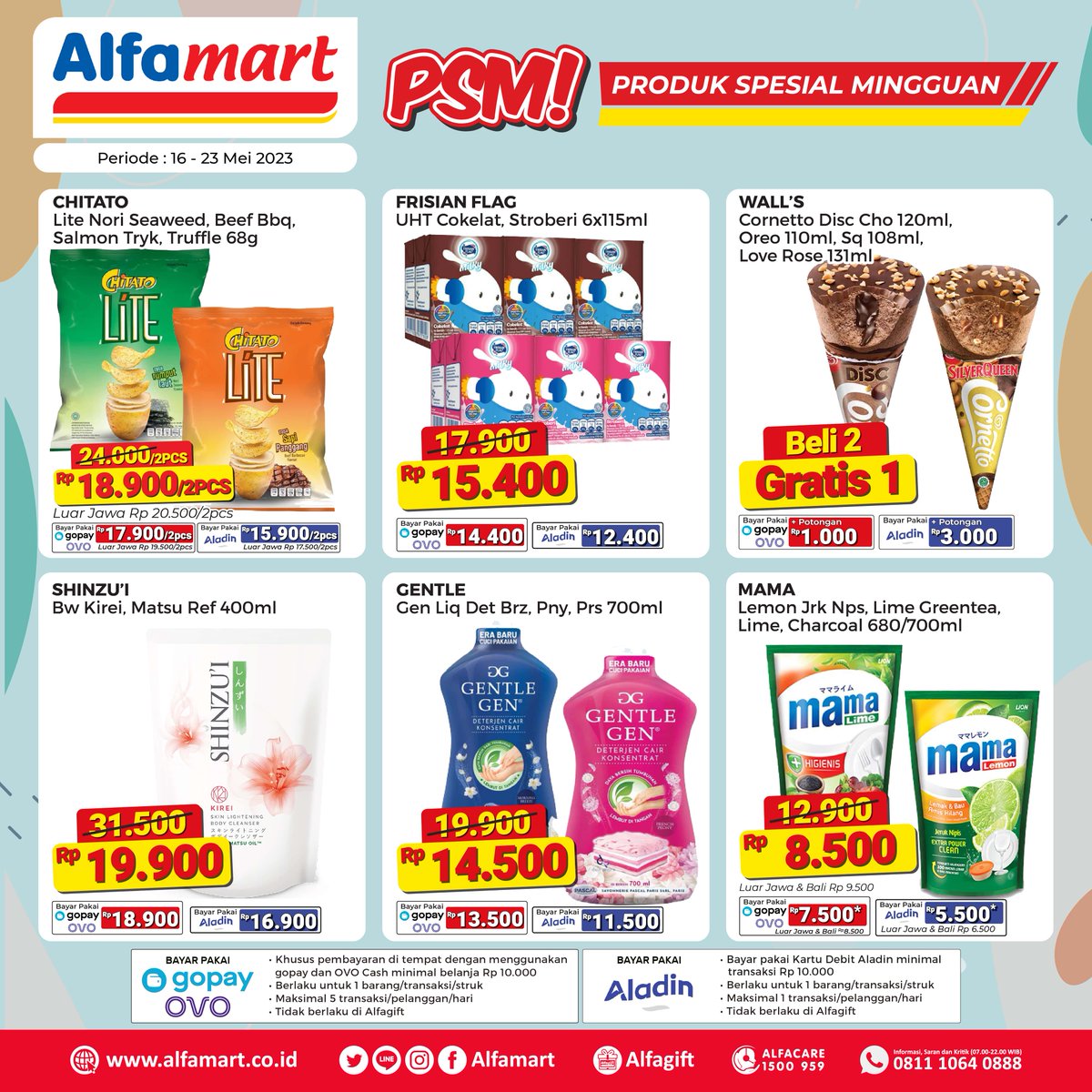 alfamart's tweet photo. Ini Yang ditunggu-tunggu, Produk baru dari PSM(Produk Spesial Mingguan) nya #Alfamart dan bisa juga di #Alfaigift anti ribet GRATIS ONGKIR 😍🤩

Biar belanjaan mu jadi makin murah, gunakan Gopay atau OVO aja saat pembayaran ya!⁣
.⁣

-
S&amp;K Berlaku⁣
⁣⁣
Periode 16-23 Mei 2023⁣ https://t.co/H6A13y3R36
